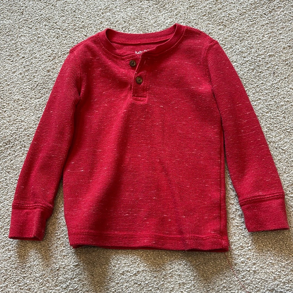 Jumping Beans Red Waffle Long Sleeve Shirt